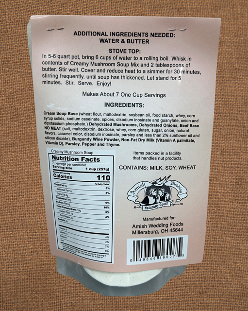 Creamy Mushroom Soup Mix