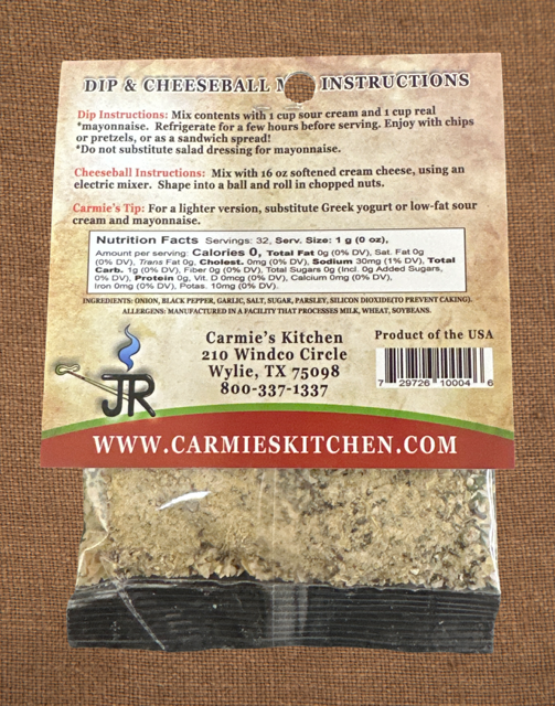 JR's Ranch Dip & Cheeseball Mix