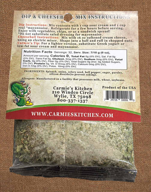 Fiesta Spinach Dip & Cheeseball Mix