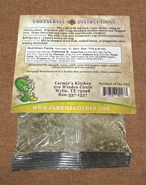 Spunky Spinach Cheeseball Mix