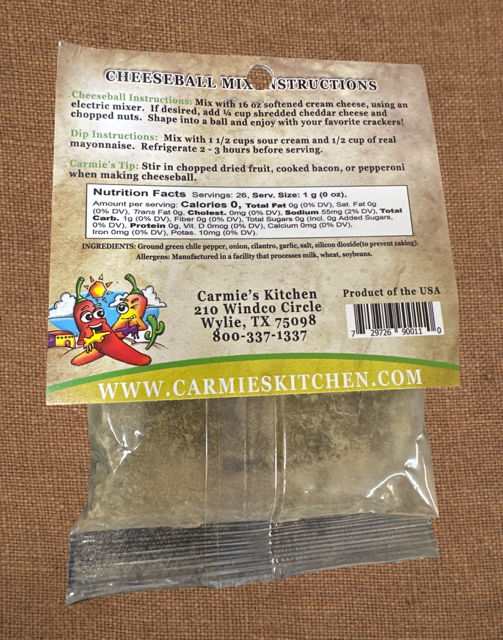 Santa Fe Chile-Queso Cheeseball Mix