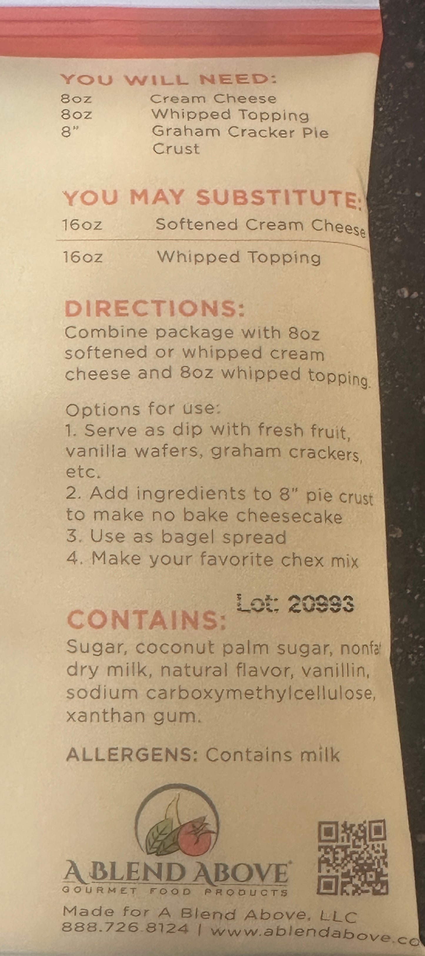 Toasted Coconut Cream Dessert Mix