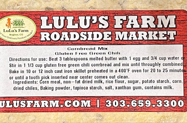 Green Chile Cornbread Mix--Gluten Free