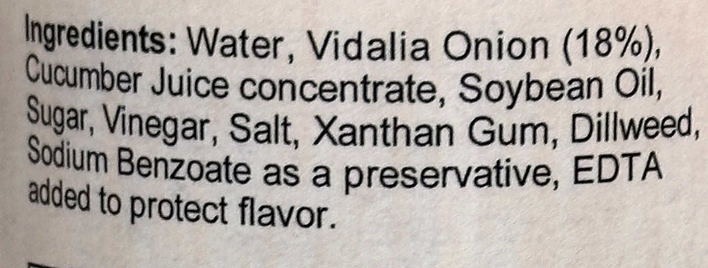 Vidalia Onion Cucumber Dill Dressing
