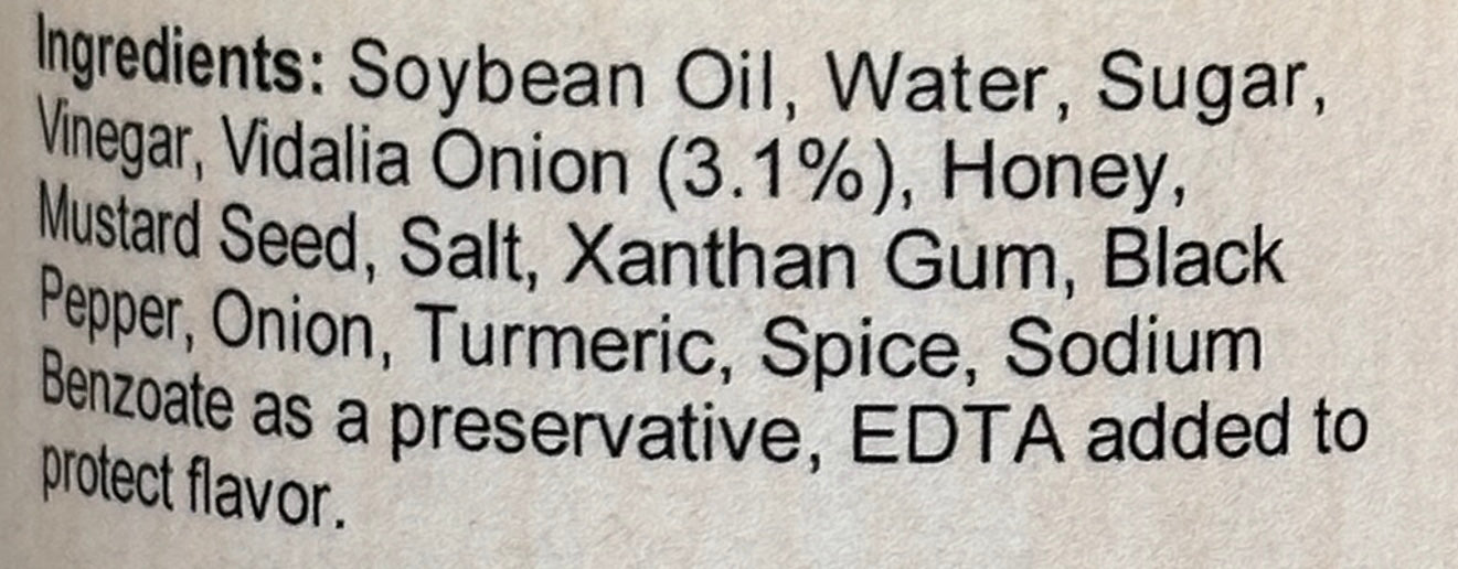 Vidalia Onion Honey Mustard Dressing