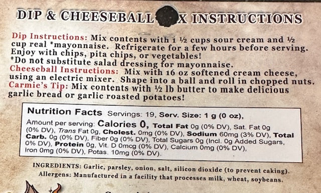 Roasted Garlic Dip & Cheeseball Mix