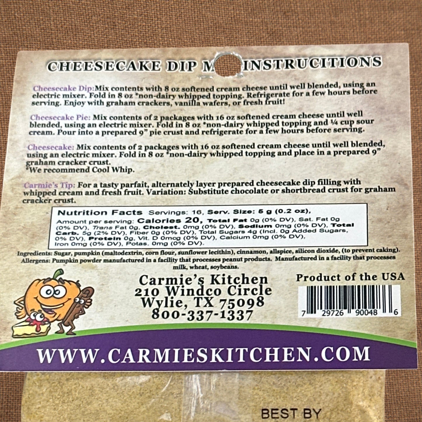 Pumpkin Spice Cheesecake Dip Mix