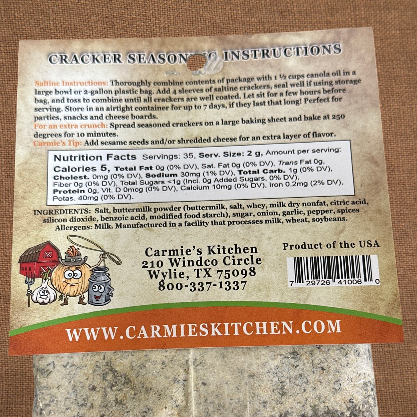 Buttermilk Ranch Cracker Seasoning Mix