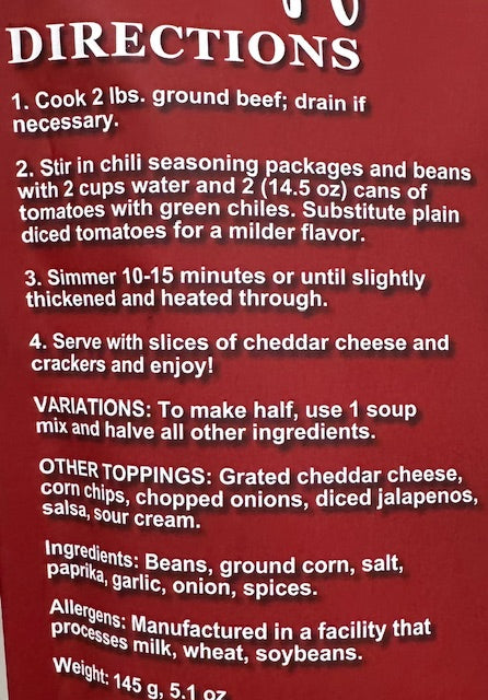 Campfire Chili Soup Mix