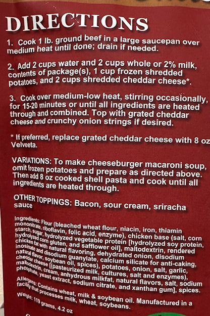 Classic Cheeseburger Soup Mix