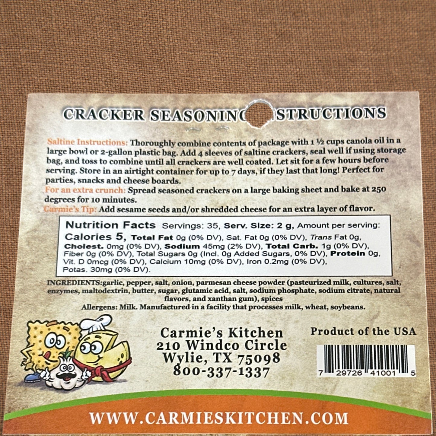 Garlic Parmesan Cracker Seasoning Mix